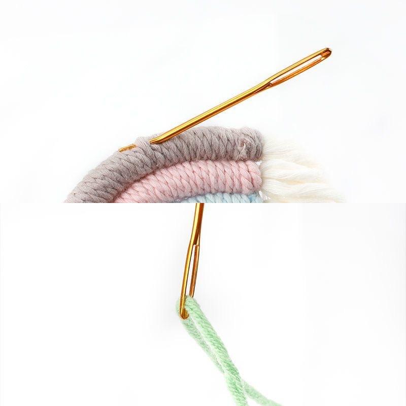 Иглы для гобеленов с загнутым кончиком, пряжа, спицы для вязания, ткацкие спицы, большое ушное изогнутое ушное иглы, вязание крючком, аксессуары для шитья своими руками