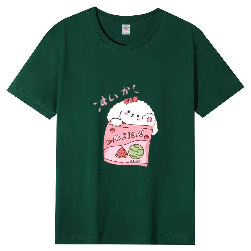 Новая летняя футболка с круглым вырезом и короткими рукавами для женщин, повседневная, большие ярды, свободная футболка с короткими рукавами для женщин