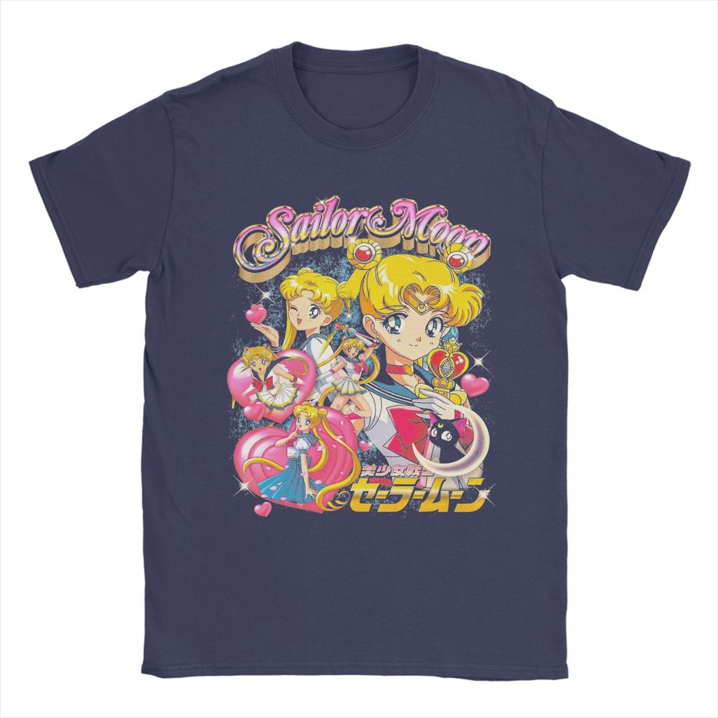 Футболки Sailor Moon Мужские Мода 100% Хлопок Футболка С Круглым Вырезом С Коротким Рукавом Футболки Оригинальная Одежда