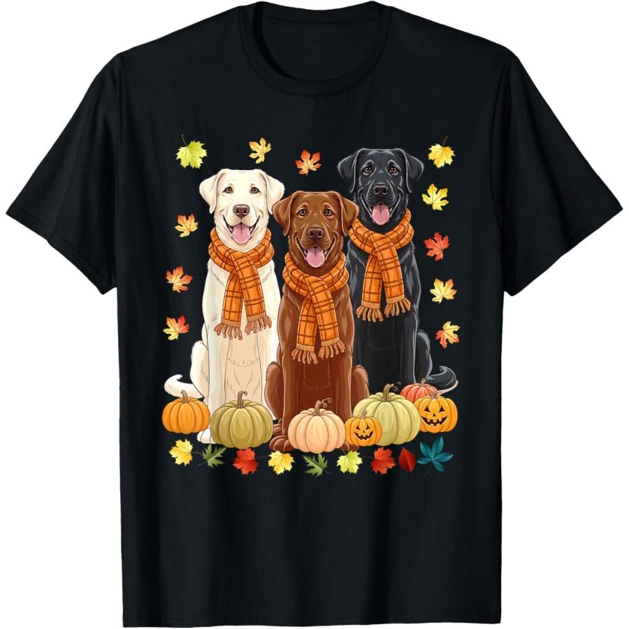 Осень Падение Тыква Лабрадор Ретривер День Благодарения Мама Собака Футболка