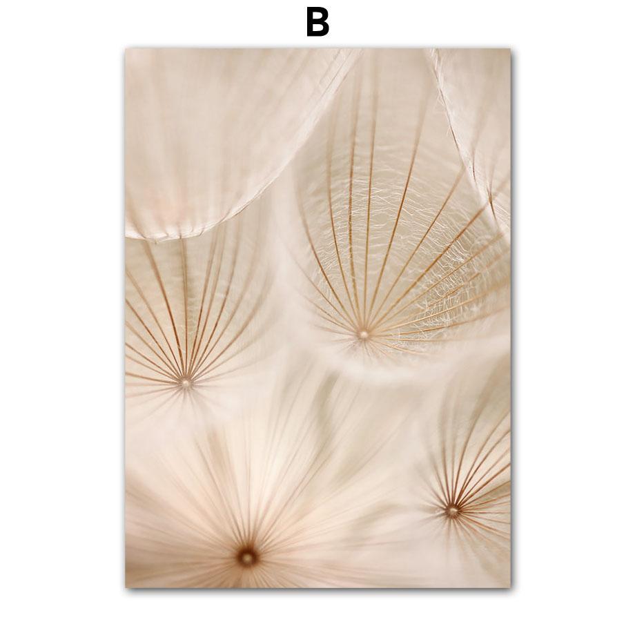 Перо одуванчика, гинкго билоба, абстрактные постеры на скандинавскую тему и принты, настенная живопись на холсте, настенные панно для декора гостиной