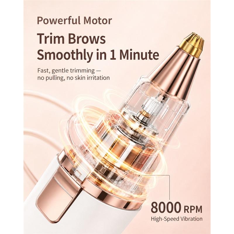 Eyebrow Trimmer Electric Eyebrow Trimmer for Women Face Sharp Rechargeable Eyebrow Razor for Women Trimmer Set Replacement Blade