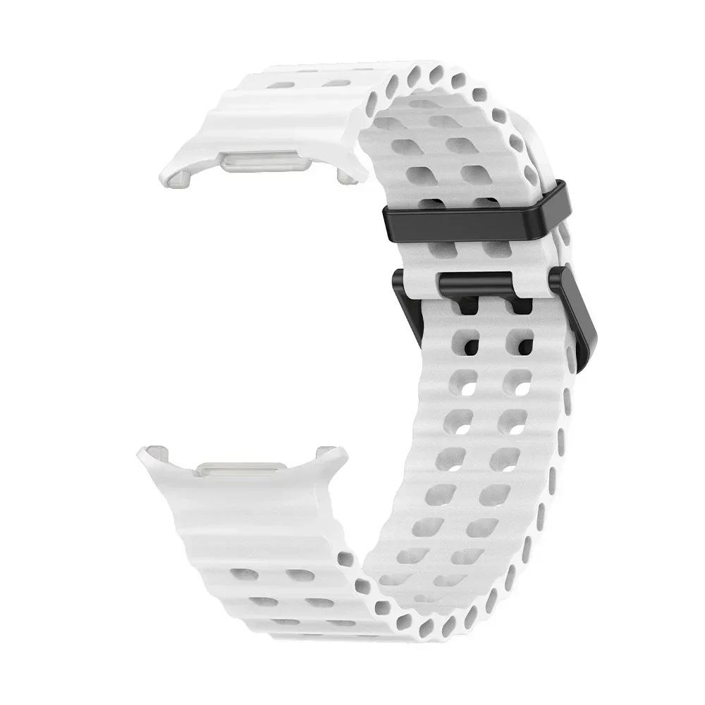 НОВЫЙ Морской Силиконовый Ремешок Для Samsung watch 7 ultra 47мм Браслет Без Зазоров Спортивный Двухцветный Ремешок для Galaxy ultra ремешки