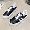 2024 Spring Casual Womens Shoes Lace Up Platform Sneakers Shallow Female Leather Casual Shoes Flats Women Vulcanized Shoes