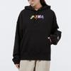 Puma Толстовка с капюшоном Downtown Printed Logo Женская Толстовка Черный 533049-51
