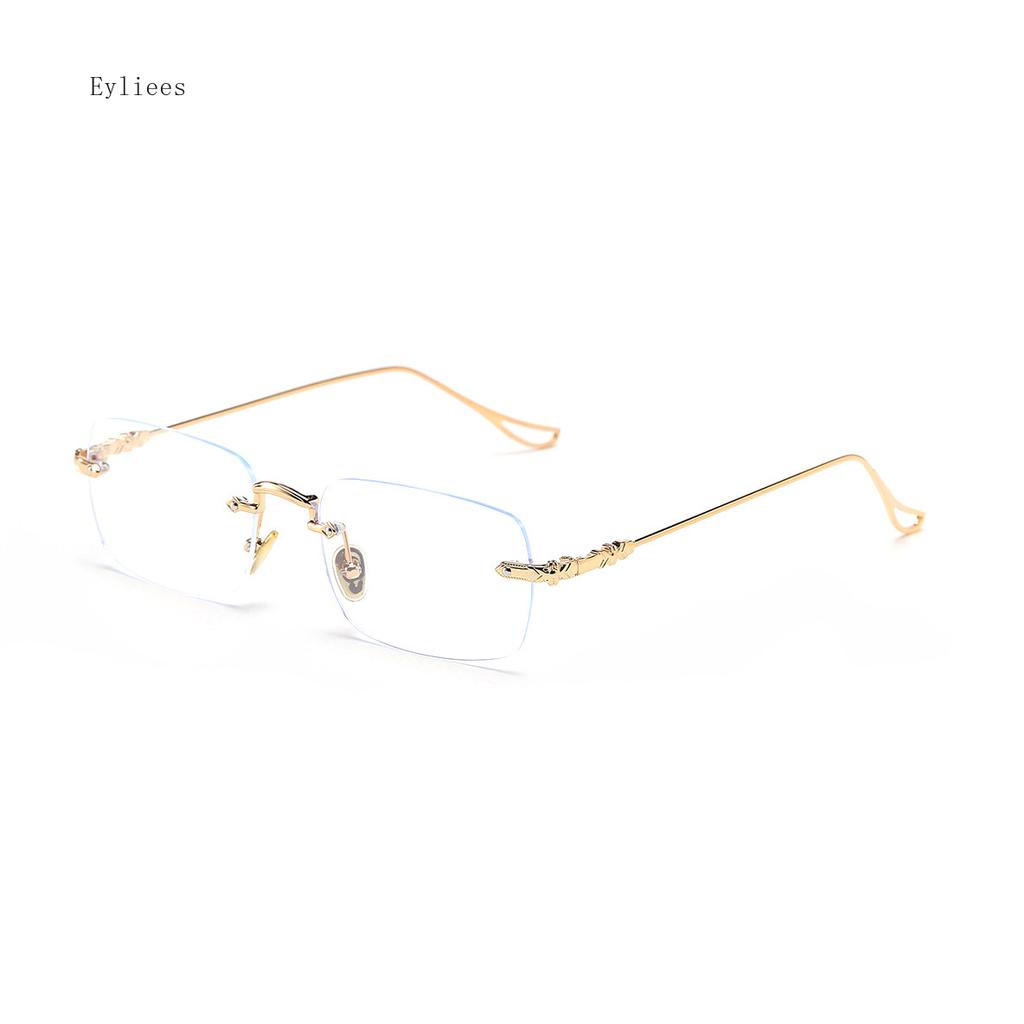 Men's Business Finished Myopia Glasses Women Fashion Rimless Square Nearsighted Eyeglasses Prescription Diopter -1.0 1.5 2.0 2.5