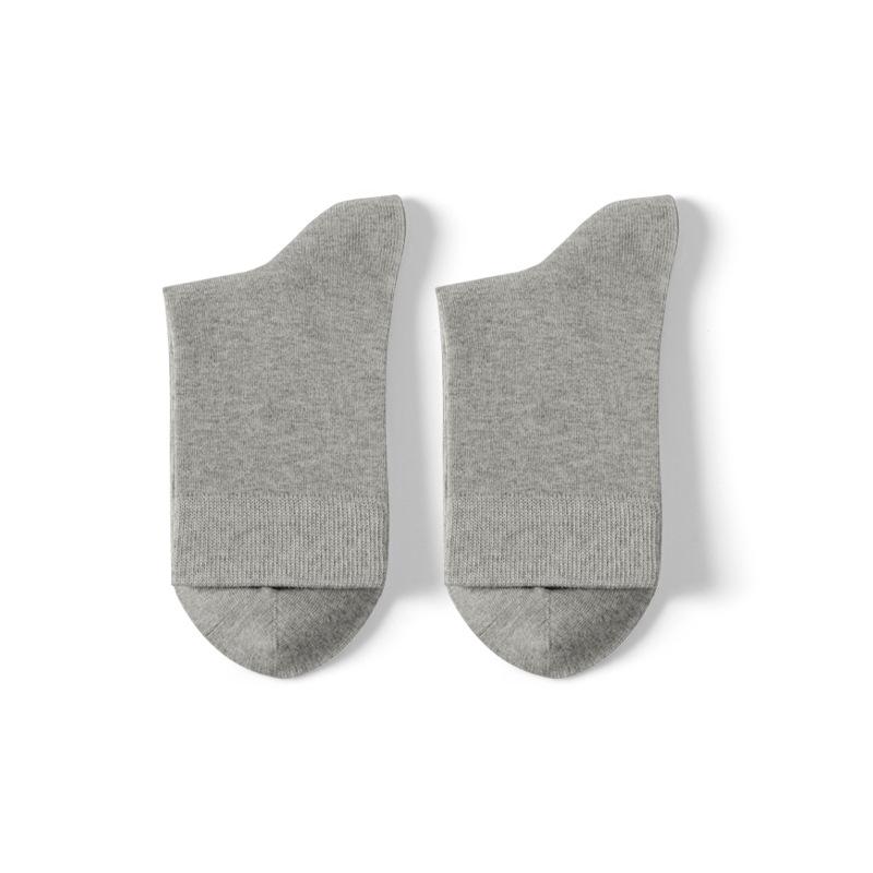 Женские носки до середины икры из 100% чистого хлопка - устойчивые к запаху, антибактериальные, не скатывающиеся, с ручным швом на мыске, бесшовные, идеально подходят для весны и осени.