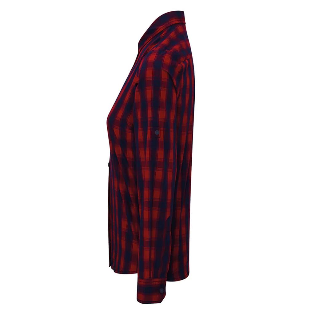 Premier Womens/Ladies Mulligan Checked Cotton Long-Sleeved Shirt