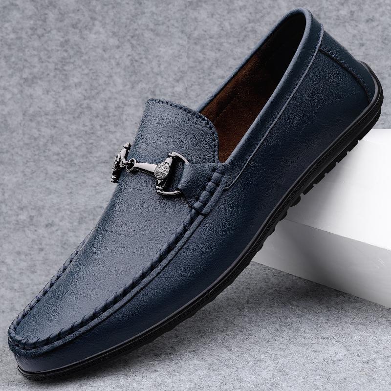 Genuine Leather Men Casual Shoes All-match Male Business Shoes Hollow Out Mens Loafers Luxury Brand Mens Slip On Walking Shoes