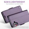 For iPhone 16 Leather Case CASEME 023 RFID Blocking 3 Card Slot Mobile Cover - Purple
