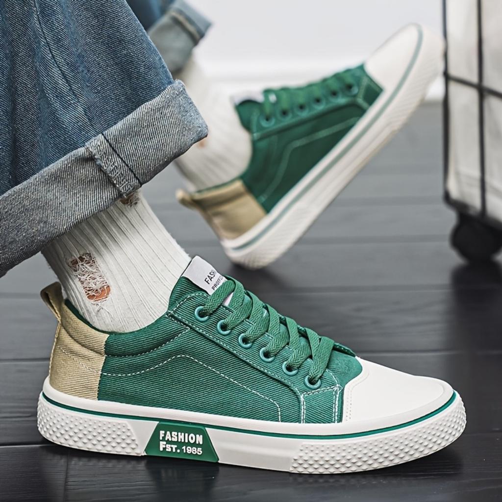 Men's Breathable Fabric Casual Canvas Shoes,Low Top Lace Up Outdoor Sneakers,Fashion Slip On Shoes.