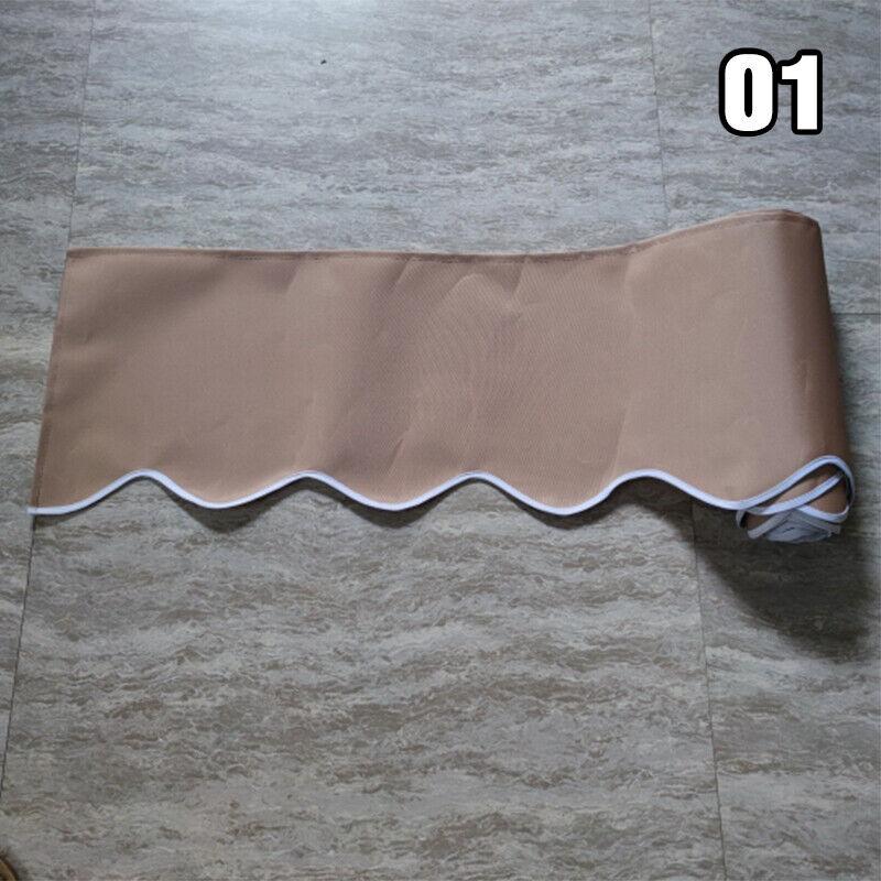 Waterproof Wavy Valance Sun Shade Canopy Patio Awning Store Banner Replacement Durable Sunshade Canopy Cloth Gray Beige Strips