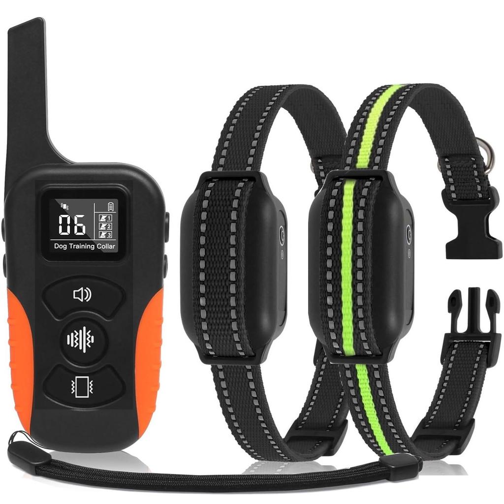 Ошейник для дрессировки собак No Shock 3300 футов с дистанционным управлением, вибрирующий, 9 тонов, сильная вибрация, IPX7, водонепроницаемый, перезаряжаемый, останавливающий лай