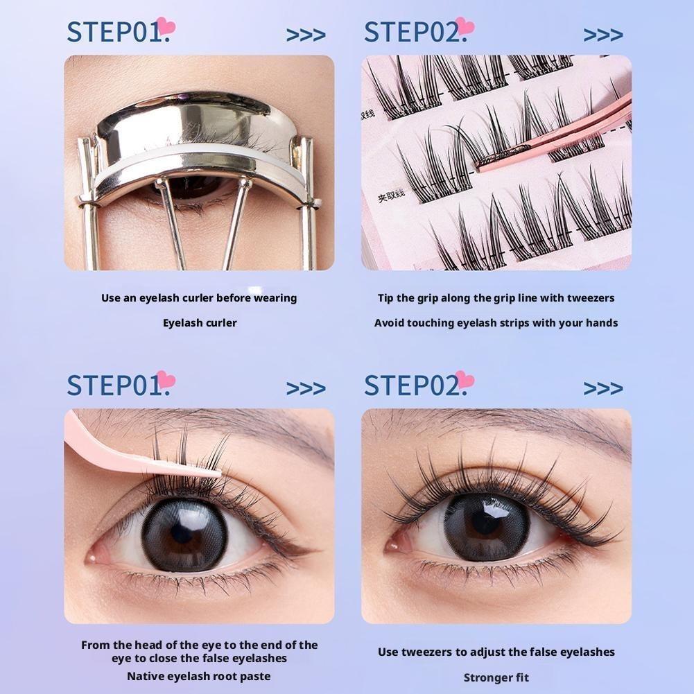 False Eyelashes Without Glue, Natural-looking False Eyelashes, 3D False Eyelashes Without Adhesive, Black Lashes With Strong Adhesion In 1 Second