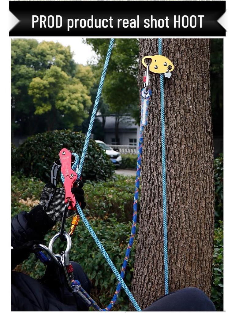 High-Altitude Rock Climbing Safety Device: Self-Locking Rope Grab & Fall Arrest Tool