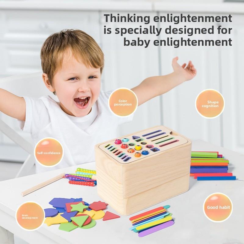 Childrens Wooden Educational Sorting Kit With Shape And Color Classification For Early Development
