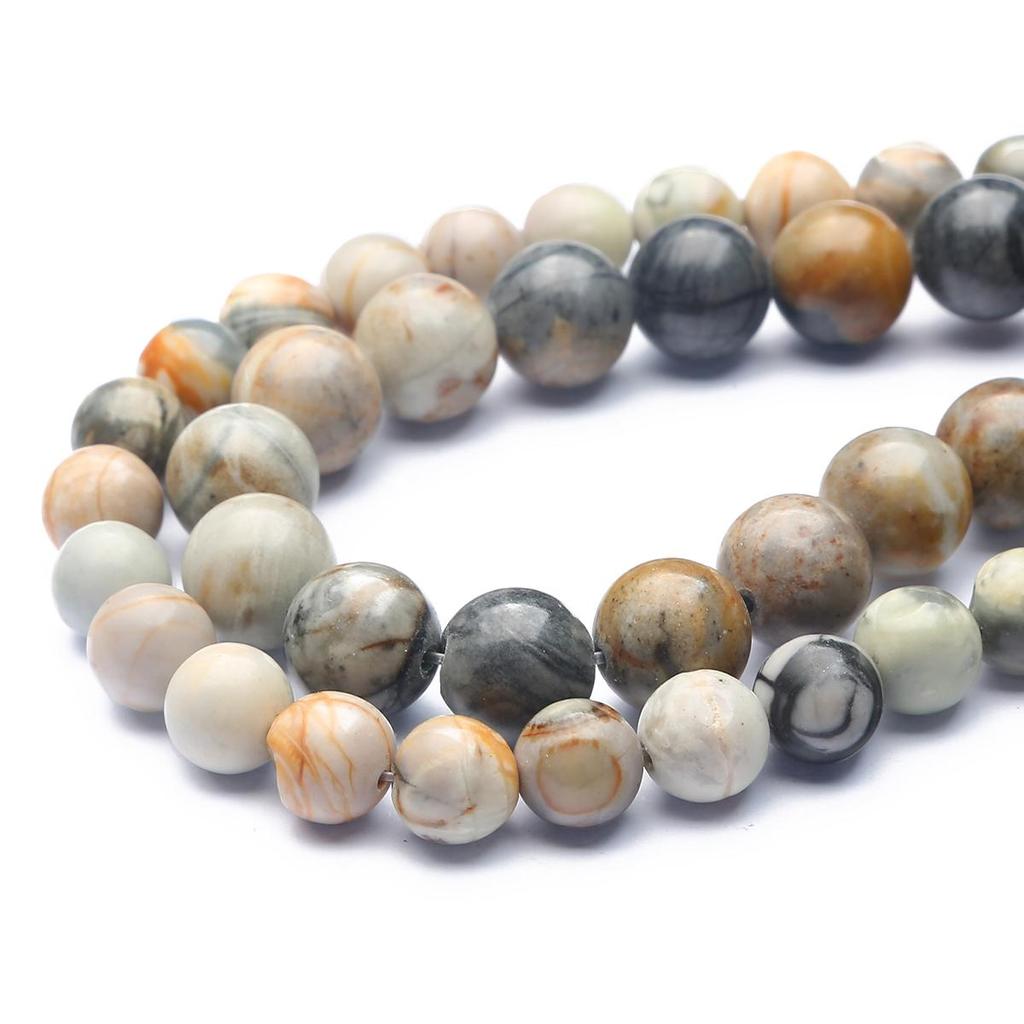 4/6/8/10/12 мм бусины из натурального камня круглые великолепные матовые свободные бусины Пикассо для изготовления ювелирных изделий своими руками ожерелье браслет