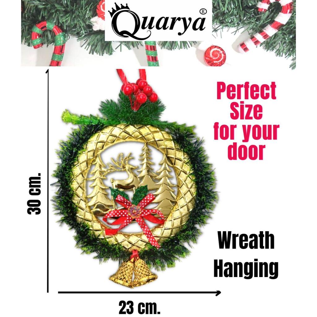 (1 pc) Christmas Decoration Wreath Wall Hangings for Home Front Door Wall Room Xmas Party Decorations Merry Christmas Decorative Items