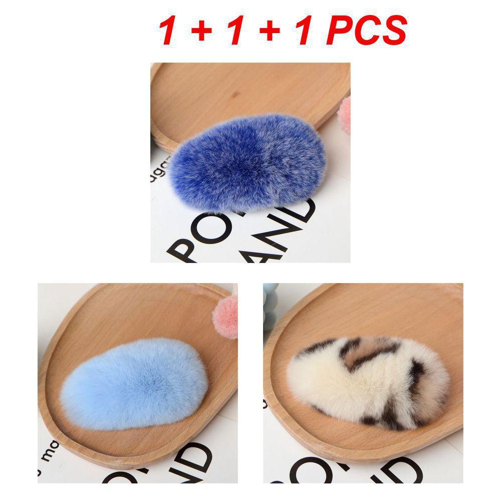 1/3 шт. Зимняя милая пушистая заколка для волос для женщин и девочек, однотонная боковая заколка для волос, BB-заколка, милая плюшевая заколка для волос, цветной аксессуар для волос