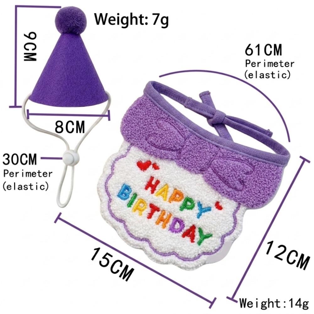 Vibrant Print Pet Birthday Bib Soft Fabric Dog Party Outfit Pet Birthday Hat Pet Photo Taking