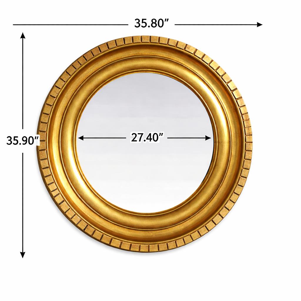 Luxury Gold Wall Mirror -Handcrafted Gold Foil Frame for Stylish Home