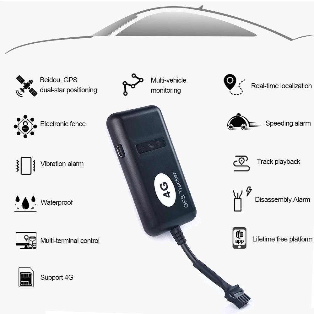 DAGPS Tracker 4G GT02 4pin GPS Sentinel - Ultra-Precise Position & Cut OFF Fuel /Stop Engine & Acceleration Alarm for Your Vehic