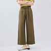 Giordano Women's Linen Blend Drawstring Wide-Leg Pants