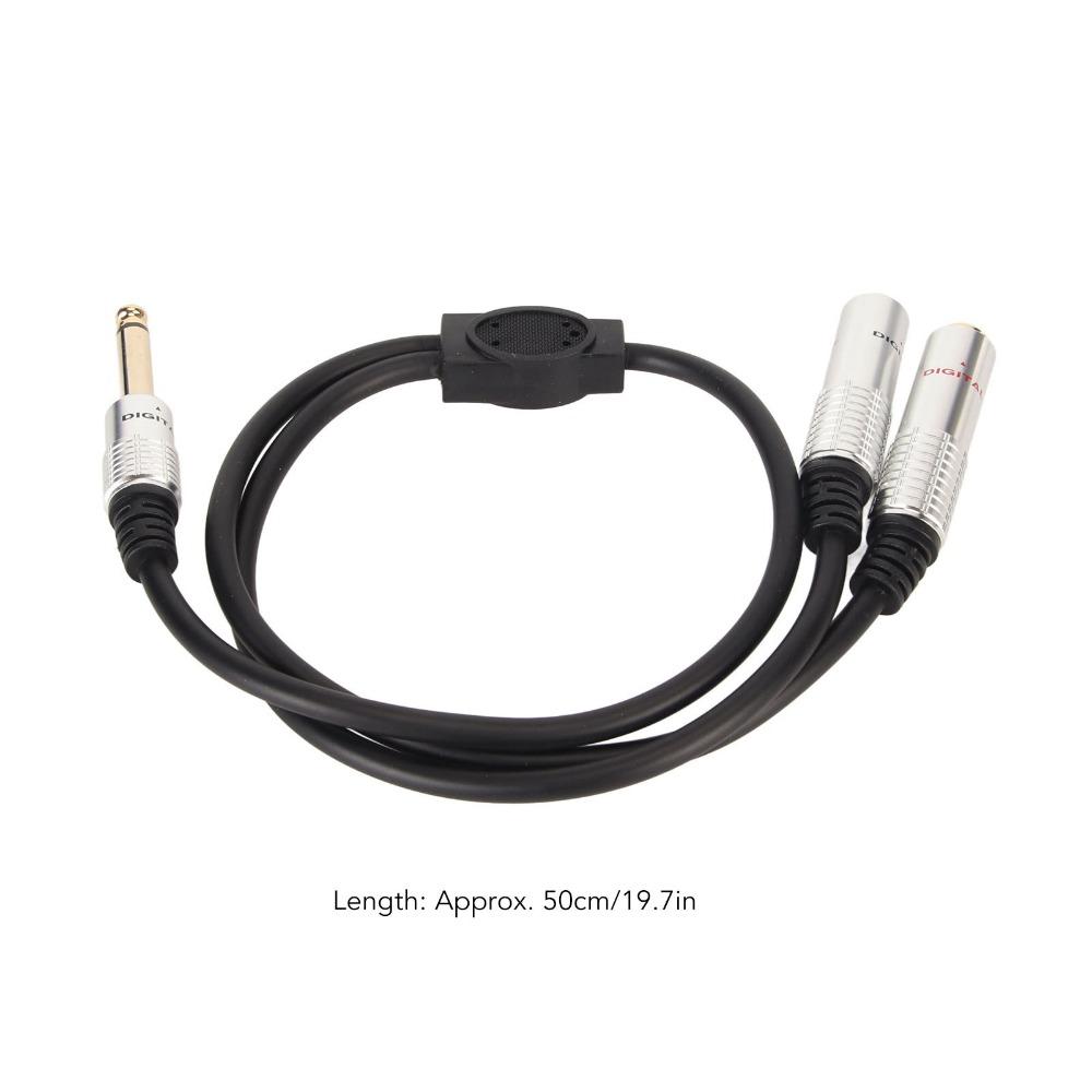 6.35mm Mono Male Plug to Dual 6.35mm Female Signal Audio Cable for Audio System