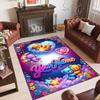 Teddy Bear Theme Crystal Velvet Rug Personalized Custom Name Text Soft Floor Mat Home Decor