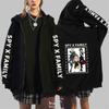 Harajuku Аниме Spy X Family Anya And Yor Графический принт с капюшоном для мужчин и женщин Толстовки с капюшоном на молнии Повседневная толстовка унисекс на молнии куртка
