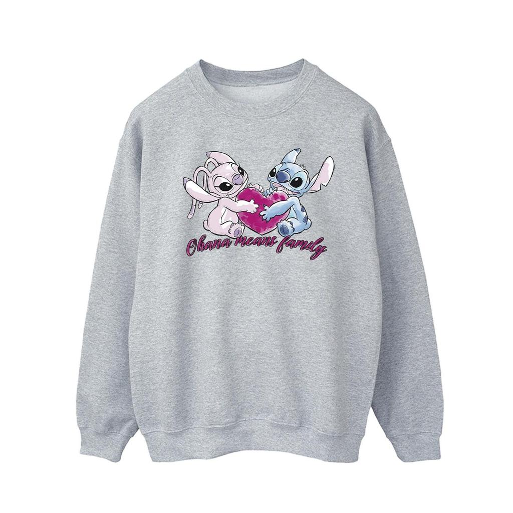 Disney Mens Lilo And Stitch Ohana Heart With Angel Sweatshirt