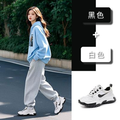 Кожаные кроссовки женские 2025 весна новые женские туфли повседневные женские туфли универсальные папины кроссовки кроссовки для бега женские