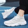 Elastic Knitted Men's Sports Shoes 2025 Couple Lace Up Anti Slip Flat Shoes Casual Sports Shoes Men's Plus Size 36-47