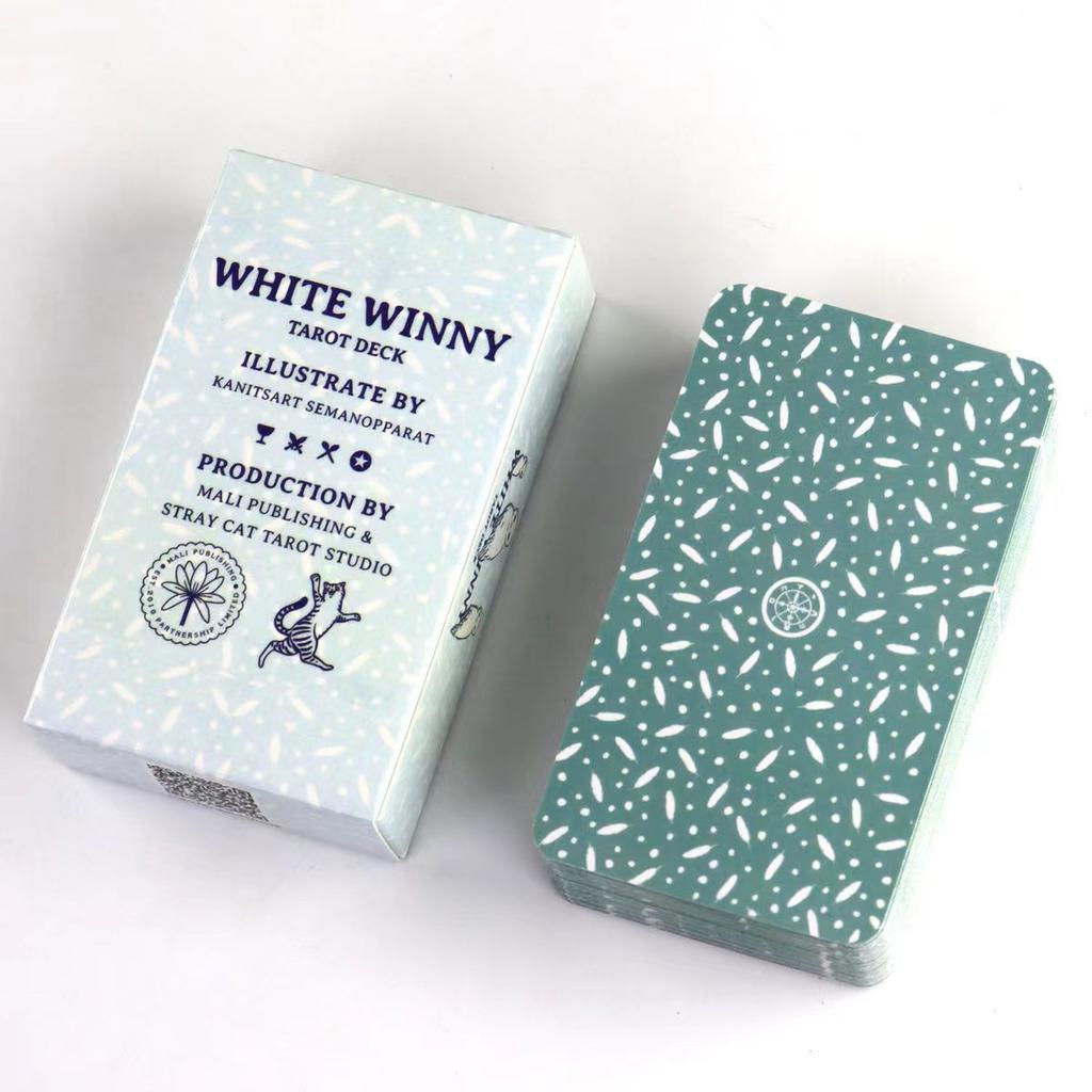 10.3*6cm White Winny Tarot-Whimsical Owl Guide for Intuitive Readings & Self-Discovery 78 Pcs Cards
