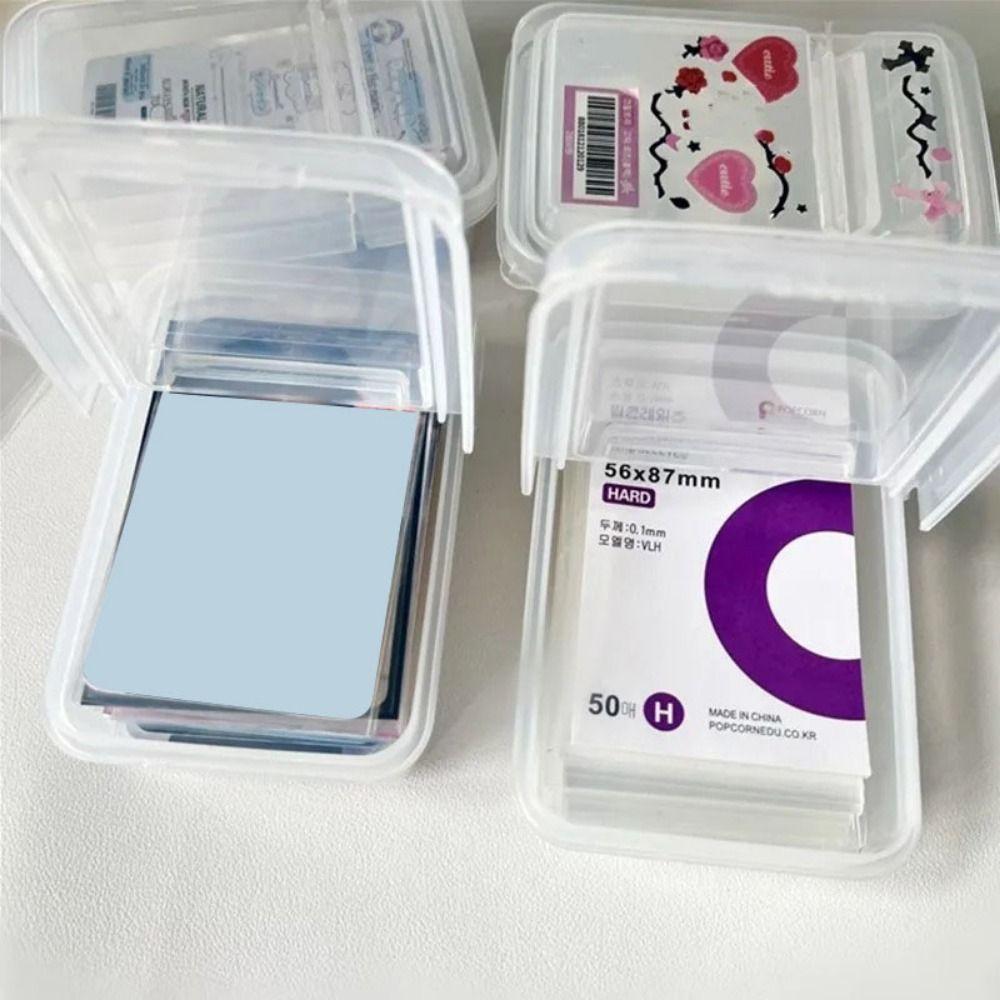 Small Card Film Storage Box Transparent Photocard Collection Case Flip Lip Card Holder Box DIY