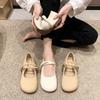 Round-headed Doudou Shoes Women's Soft Soles Will Be New In the Autumn of 2025, One-word Buckle Gentle Evening Flat-bottomed Fairy Shallow Mouth Sing