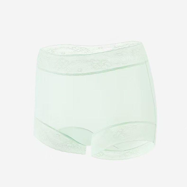 Hidden Valley Camellia: Ultra-thin Ice Silk Panties, Plus Size Breathable Mid-Waist Lace Boxers