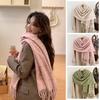 Windproof Winter Cashmere Scarf Korean Style Women Plaid Shawl Fashion Wool Tassel Scarf  Female