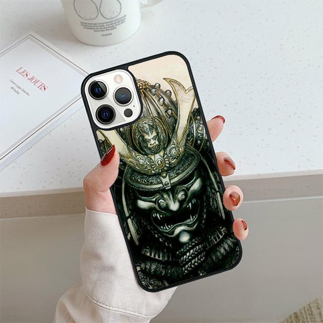 Чехол для телефона Самурайская маска Шлем Для iPhone 17 Air 13 12 14 15 16 Чехол Для Apple 14 15 16 Pro Max Plus Coque