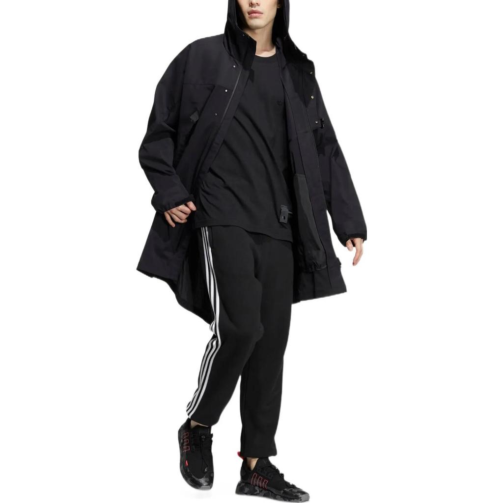 adidas Originals Куртки Мужские Черные С Капюшоном Умеренные Рабочая Одежда (унисекс) Куртки HE6622