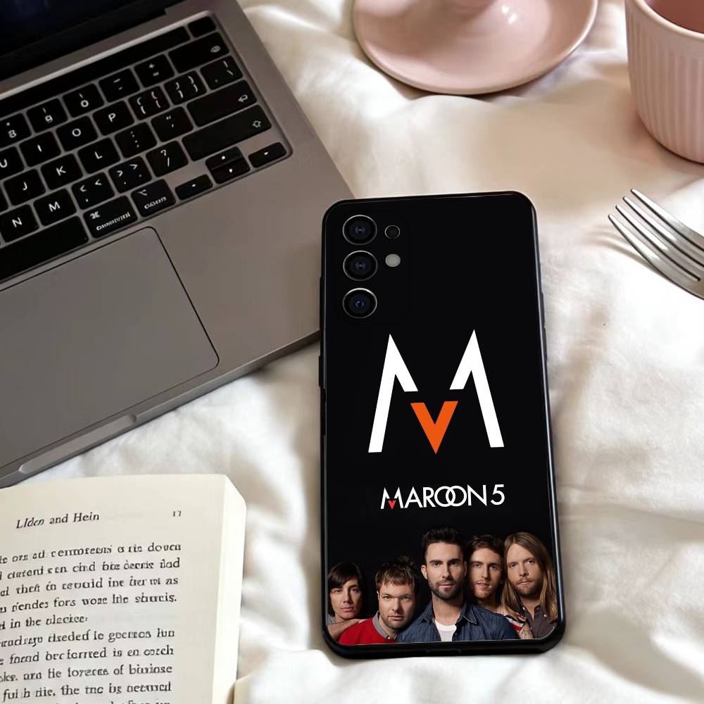 Band Maroon5 Phone Case For Samsung S25,24,23,22,30,21,10,9,Ultra,Plus,Lite,FE,4,5 G Soft Black Case
