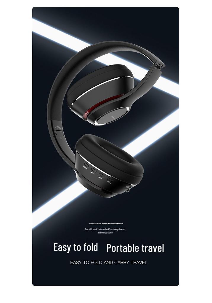 Bluetooth Headband Headset: Wireless Stereo, Noise-Canceling, Card Slot, Universal for Phones & Computers