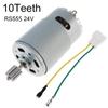 RS555 DC Motor 10 Teeth Kids Ride On Toys Car Motor 24V High Speed Electric Motor for Remote Control Car