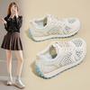 2025 Little White Shoes Women's Summer New Korean Version Ins Women's Hollow Leisure Sports Versatile Board Shoes Street Shot KT305