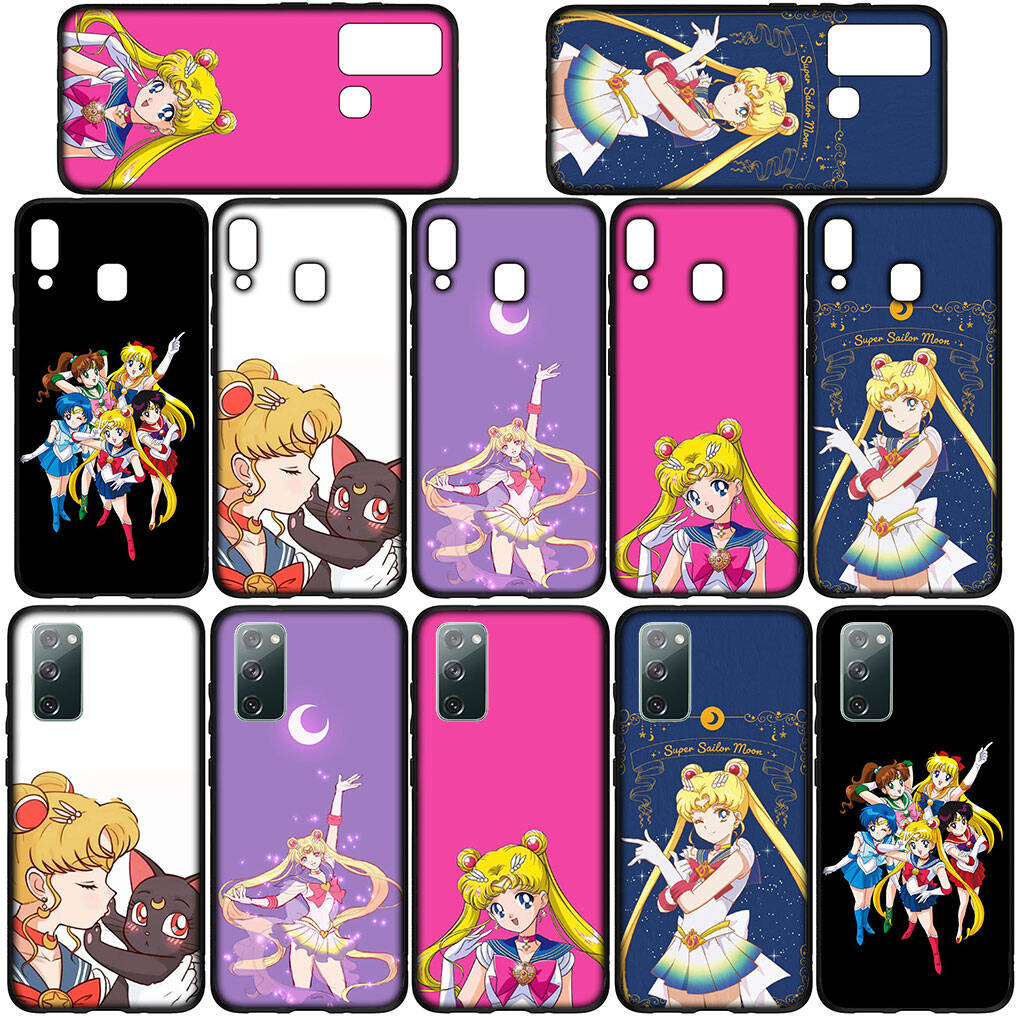 Чехол для iPhone 17 16 15 Xiaomi Poco Redmi Note 14 13 12 11 Pro Max 9 16e Samsung Galaxy S25 S24 S23 OPPO Huawei Sailor Cartoon Moon Чехол для телефона