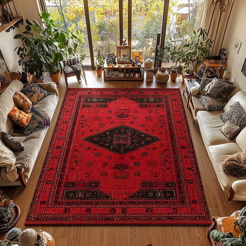 RAKKS Ретро Красный Персидский Ковер / Турецкий Ковер Нескользящий Декор для Гостиной Ковер для Дивана Ковер для Спальни Прикроватный Коврик Кухонный Коврик для Пола