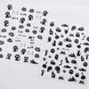 Милые наклейки для ногтей с котиком и рыбьей костью - рельефный дизайн 'Пушистый котенок'
