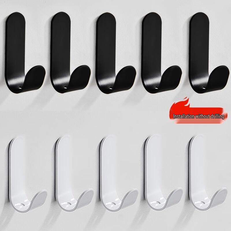 JINGRUIXIANG No-Drill Gunmetal Grey Metal Hooks