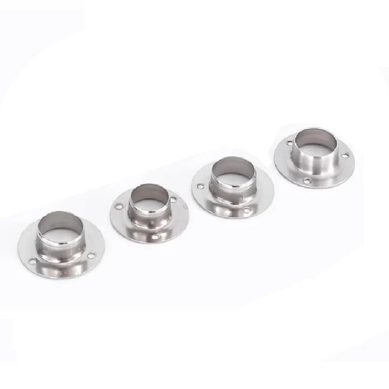 10PCS 19/22/25/32MM Stainless Steel Flange Pipe Bracket Hanging Clothes Rod Seat Hanger Flange Bracket Closet Rod Pipe Brackets