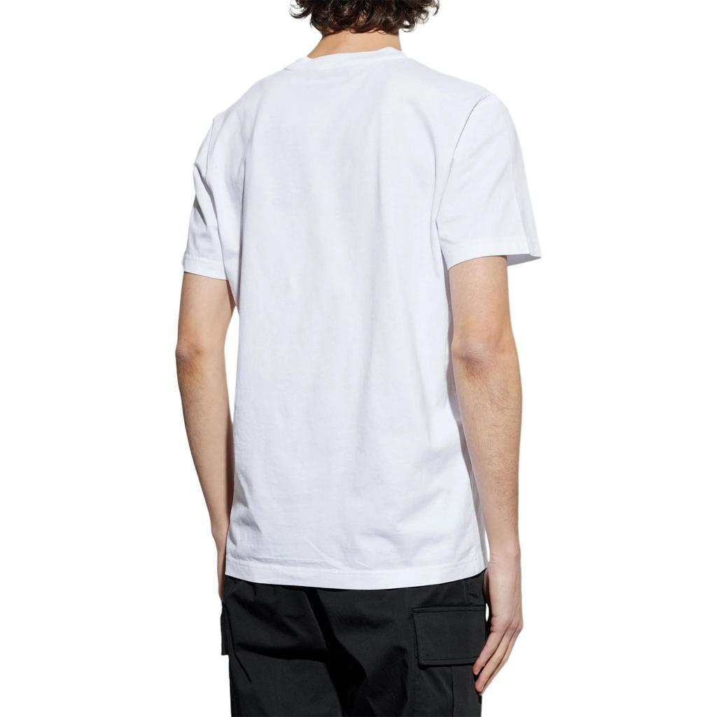 Moncler Round Neck Graphic Print Short Sleeve T-Shirt Men Tops White 8C0002889A17001